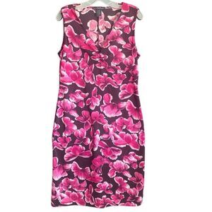 FLP Faith Love Passion Burgundy/Pink Floral Sleeveless Dress. Size Medium